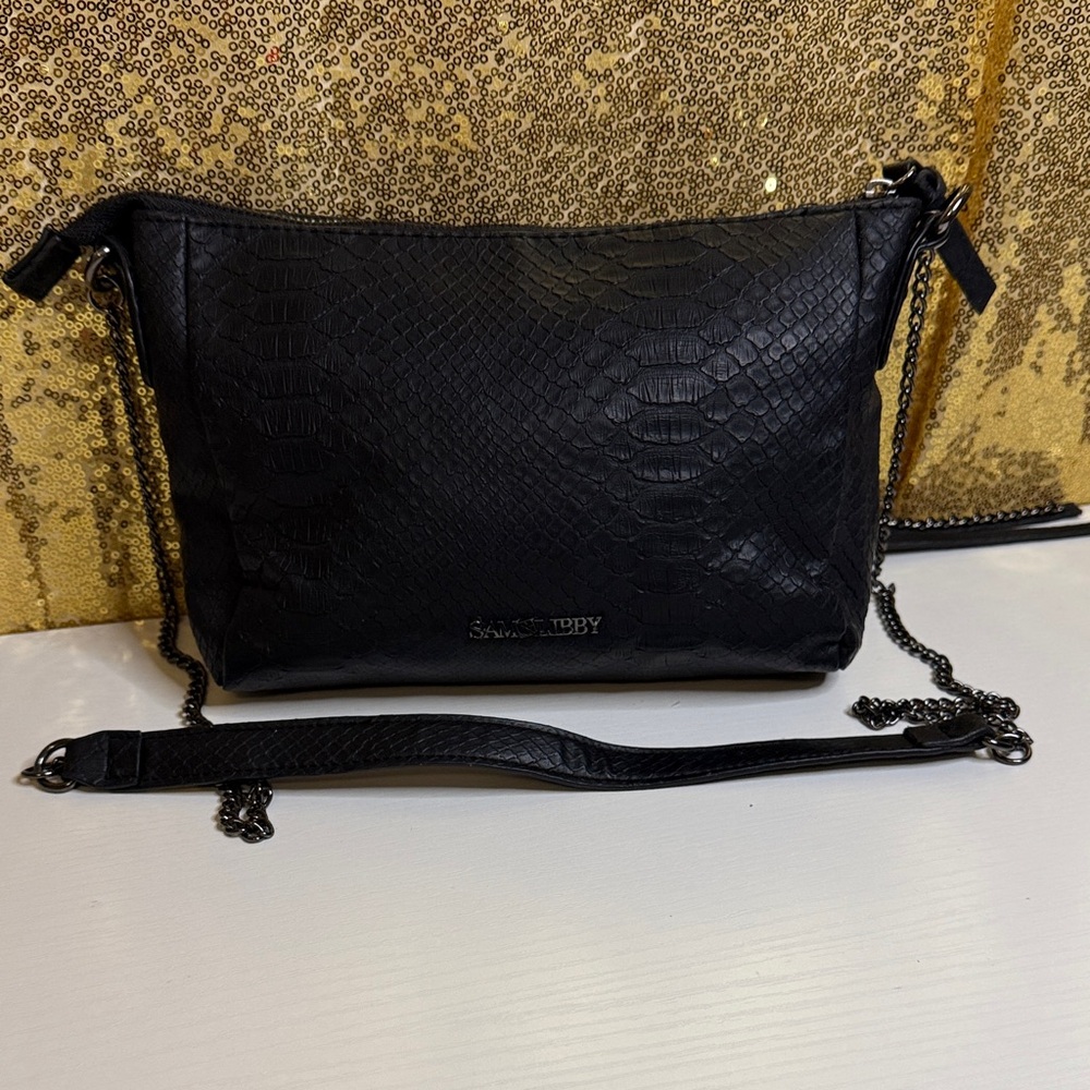 Sam & Libby Black Crossbody Bag with Chain Strap